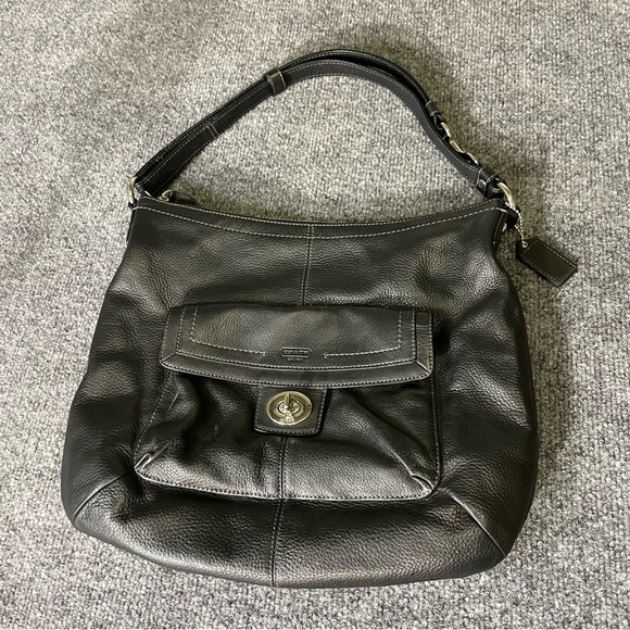 Coach Penelope Pebbled Leather Convertible Soho Black Crossbody Shoulder Bag - Picture 1 of 13